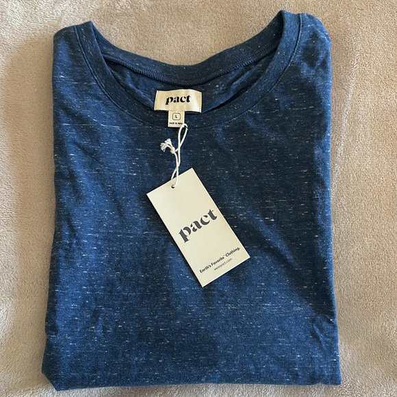 PACT Women’s 100% Organic Cotton French Navy Melange Eden Muscle Tank (S) BNWT - Picture 6 of 7